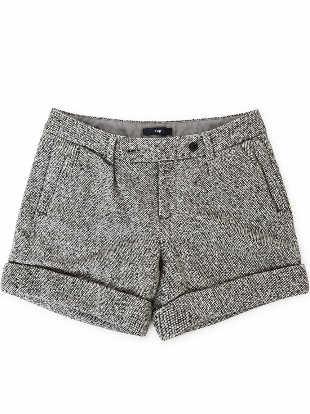 GAP Women's Black & White Tweed Cuffed Shorts